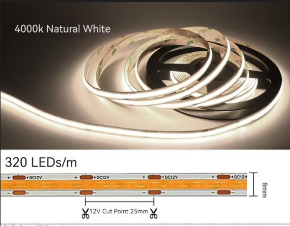 8mm led strip 4000k