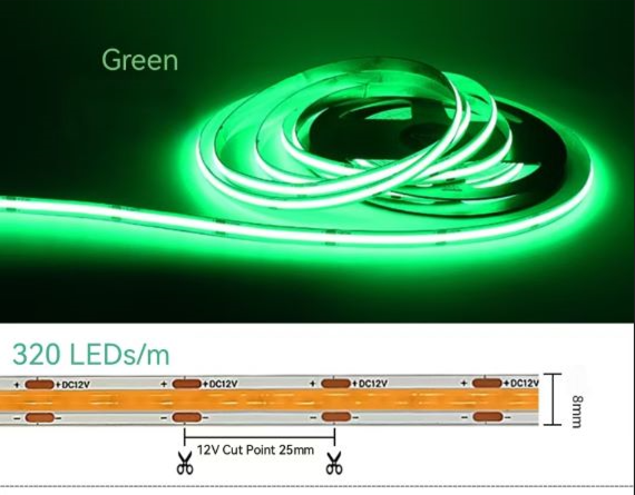 8mm led strip green