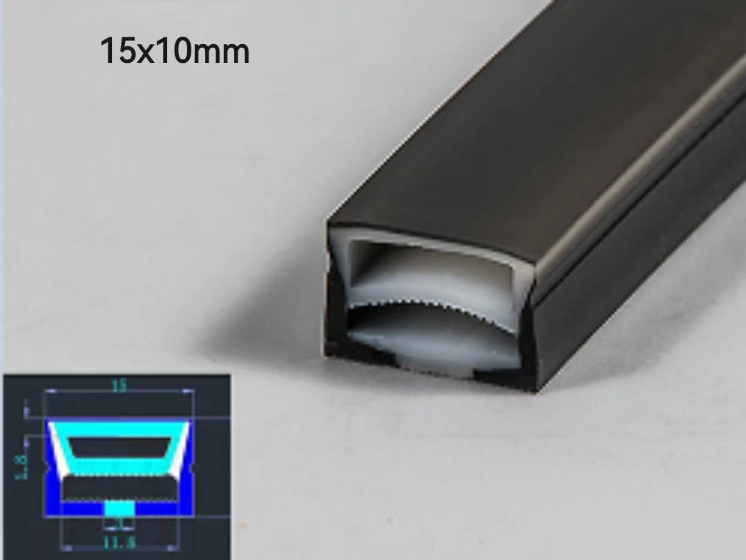 led neon lights black silicone 15x10mm