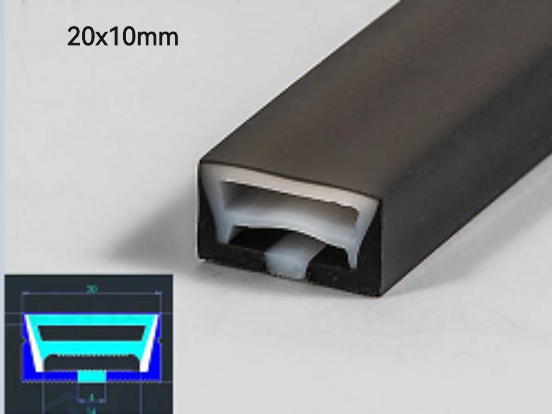 led neon lights black silicone 20x10mm