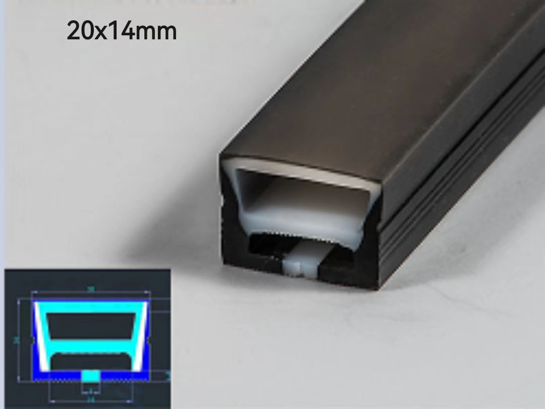 led neon lights black silicone 20x14mm