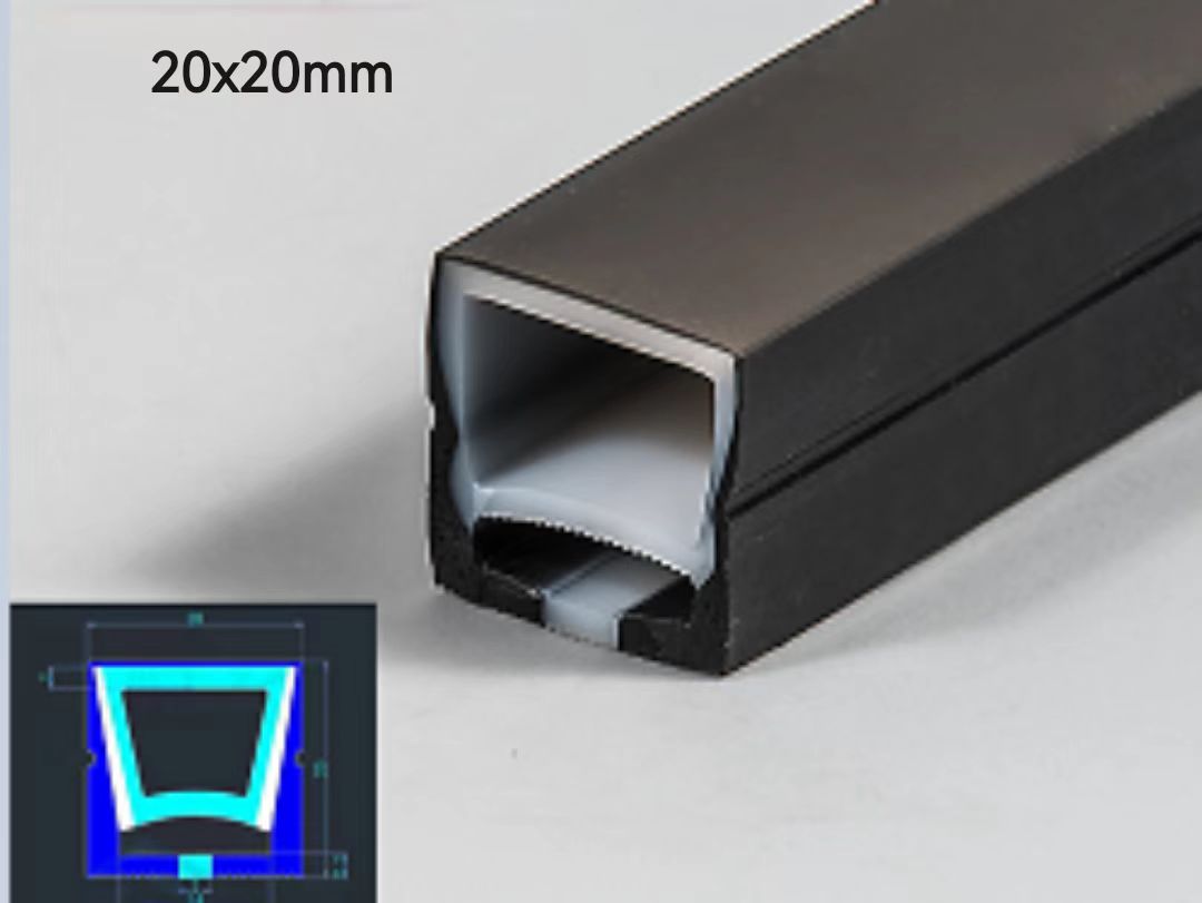 led neon lights black silicone 20x20mm