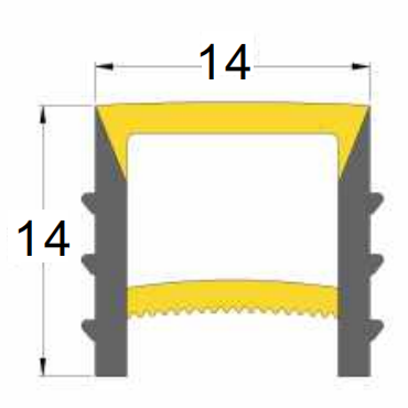 neon led rope without edges 14x14mm