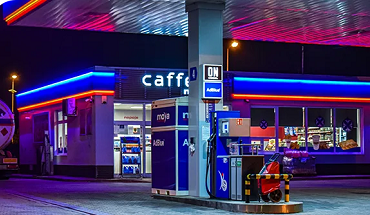 blue cob led light gas station