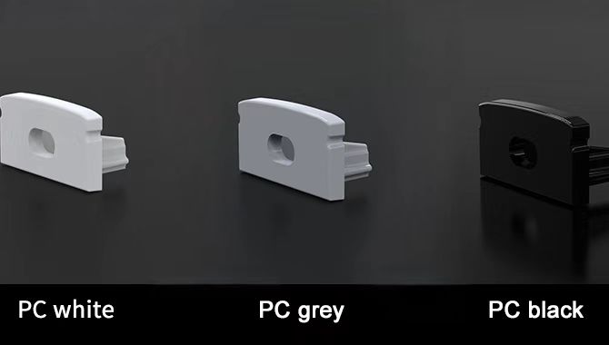 recessed led profile different color end caps