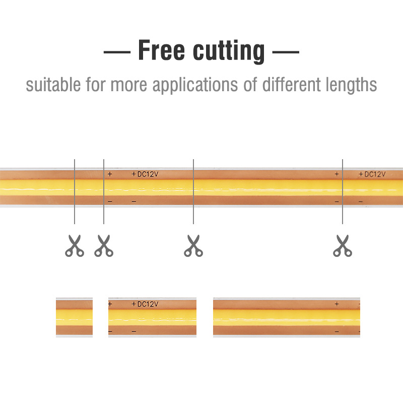 free cut 12v cob led strip