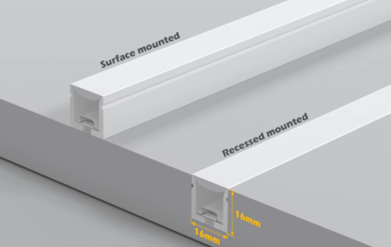 neon flexible strip light installation